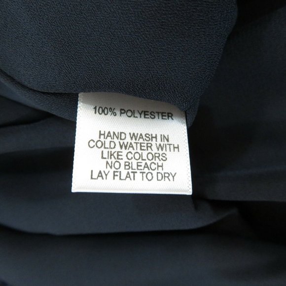 Gibson X Glam Steph Taylor Jackson Blouse Pleated Chiffon Ruffle Sleeve Blue - Picture 9 of 12